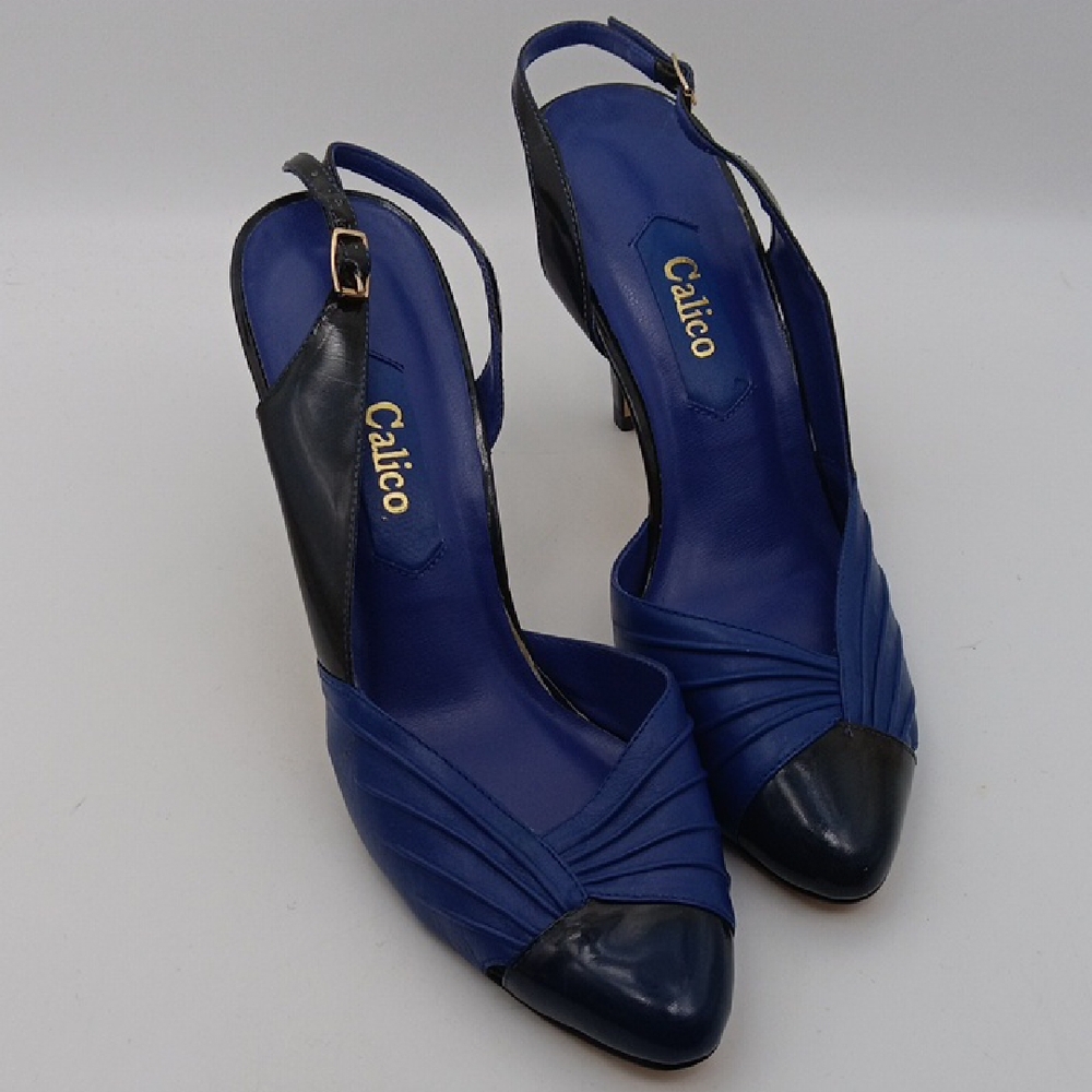 LEATHER BLUE HIGH  HEELS